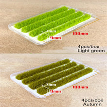 Load image into Gallery viewer, 4 pcs 9mm Miniature Grass Strip Bush Plant Model Sand Table Dollhouse Fairy Garden Landscape Terrarium Diorama Craft Supplies