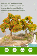 Load image into Gallery viewer, 10/12/15cm Miniature Red Flowering Green Tree Model Train Railway Accessories Fairy Garden Landscape Terrarium Diorama Craft Supplies