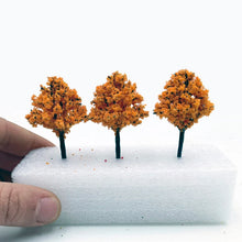 Load image into Gallery viewer, 50 pcs 5cm Miniature Flowering Tree Models N HO Scale Railway Layout Accessories DIY Landscape Dollhouse Terrarium Diorama Craft Supplies