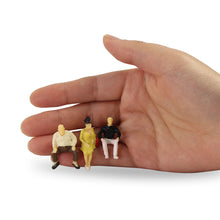 Load image into Gallery viewer, 25 pcs Miniature Sitting Seated Passenger People Different Poses 1:48 Figure O Scale Model Train Railway Scene Accessories Diorama Supplies