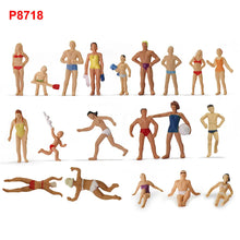 Load image into Gallery viewer, 40 pcs Miniature Swimming People Figures 1:87 HO Scale Models Toys Beach Pool Scenery Layout Scene Accessories Diorama Supplies