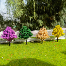 Load image into Gallery viewer, 50 pcs 5cm Miniature Flowering Tree Models N HO Scale Railway Layout Accessories DIY Landscape Dollhouse Terrarium Diorama Craft Supplies