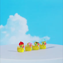 Load and play video in Gallery viewer, 30pcs Mixed Luminous Mini Yellow Ducks, Glow-in-the-Dark Resin Duck Figurines, Fairy Garden Miniatures, DIY Aquarium, Dollhouse Decor