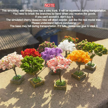 Load image into Gallery viewer, 7cm Miniature Flowering Wire Tree Model with Base Railway Accessories Fairy Garden Landscape Dollhouse Terrarium Diorama Craft Supplies
