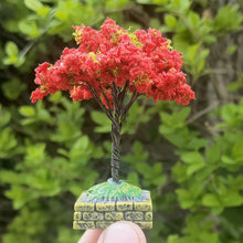 Load image into Gallery viewer, 7cm Miniature Cherry Blossom Wire Tree Model with Base Railway Accessories Fairy Garden Landscape Dollhouse Terrarium Diorama Craft Supplies