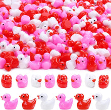 Load image into Gallery viewer, 50/100 pcs Miniature Resin Valentine's Day Little Duck Models DIY Scenery Dollhouse Landscape Fairy Garden Terrarium Diorama Craft Supplies