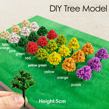 Load image into Gallery viewer, 50 pcs 5cm Miniature Flowering Tree Models N HO Scale Railway Layout Accessories DIY Landscape Dollhouse Terrarium Diorama Craft Supplies