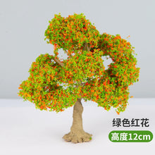 Load image into Gallery viewer, 10/12/15cm Miniature Red Flowering Green Tree Model Train Railway Accessories Fairy Garden Landscape Terrarium Diorama Craft Supplies