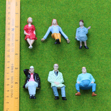 Load image into Gallery viewer, 12pcs Miniature Seated People - 1:25 Scale Model Train Scenery - Diorama Figures