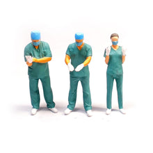 Load image into Gallery viewer, 10 pcs Miniature Doctor Nurse Patient Surgery Emergency Bed Unpainted Figure 1:64 Model Hospital Scene Layout Accessories Diorama Supplies