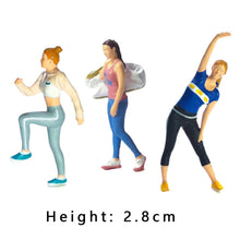 Load image into Gallery viewer, Miniature Fitness Woman People Figure 1:64 Models S Scale Landscape Building Scenery Layout Scene Accessories Diorama Supplies