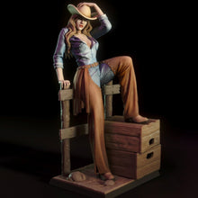 Load image into Gallery viewer, Cowgirl Resin Figure – Unpainted 1/24 Scale Model Kit – DIY Craft Supply