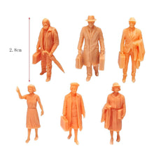 Load image into Gallery viewer, 6 pcs Miniature British Ladies Gentlemen Travelers People Unpainted Figure 1:64 Model Building Scene Layout Accessories Diorama Supplies
