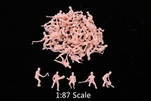 Load image into Gallery viewer, 48pcs Unpainted Miniature Worker People Figures, HO Scale 1:87, Model Railway Diorama Supplies