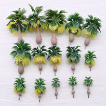 Load image into Gallery viewer, 15 pcs Miniature Palm Tree 1:100-300 Models N Z Scale Railway Accessories Forest Fairy Garden Landscape Terrarium Diorama Craft Supplies