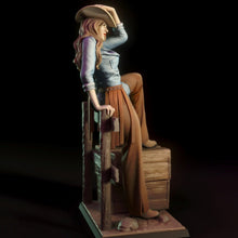 Load image into Gallery viewer, Cowgirl Resin Figure – Unpainted 1/24 Scale Model Kit – DIY Craft Supply