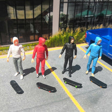 Load image into Gallery viewer, Miniature Skateboard Skateboarding Scene Skater Boy People Figure 1:64 Model S Scale Building Street Landscape Accessories Diorama Supplies
