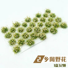 Load image into Gallery viewer, 32 pcs Miniature Countryside Wildflower Cluster Grass Tufts Models Sand Table Dollhouse Fairy Garden Landscape Terrarium Craft Supplies