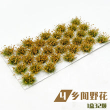 Load image into Gallery viewer, 32 pcs Miniature Countryside Wildflower Cluster Grass Tufts Models Sand Table Dollhouse Fairy Garden Landscape Terrarium Craft Supplies