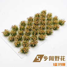Load image into Gallery viewer, 32 pcs Miniature Countryside Wildflower Cluster Grass Tufts Models Sand Table Dollhouse Fairy Garden Landscape Terrarium Craft Supplies