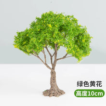 Load image into Gallery viewer, 10/12/15cm Miniature Yellow Flowering Green Tree Model Train Railway Accessories Fairy Garden Landscape Terrarium Diorama Craft Supplies