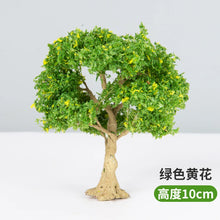 Load image into Gallery viewer, 10/12/15cm Miniature Yellow Flowering Green Tree Model Train Railway Accessories Fairy Garden Landscape Terrarium Diorama Craft Supplies