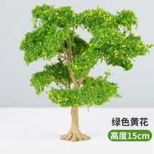 Load image into Gallery viewer, 10/12/15cm Miniature Yellow Flowering Green Tree Model Train Railway Accessories Fairy Garden Landscape Terrarium Diorama Craft Supplies