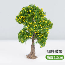 Load image into Gallery viewer, 10/12/15cm Miniature Yellow Fruit Green Tree Model Train Railway Accessories Fairy Garden Landscape Terrarium Diorama Craft Supplies