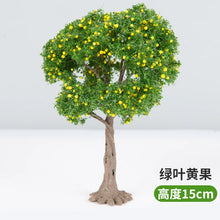 Load image into Gallery viewer, 10/12/15cm Miniature Yellow Fruit Green Tree Model Train Railway Accessories Fairy Garden Landscape Terrarium Diorama Craft Supplies
