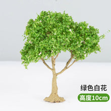 Load image into Gallery viewer, 10/12/15cm Miniature White Flowering Green Tree Model Train Railway Accessories Fairy Garden Landscape Terrarium Diorama Craft Supplies