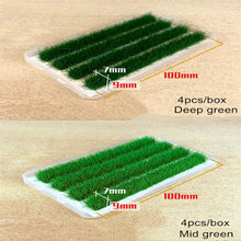 Load image into Gallery viewer, 4 pcs 9mm Miniature Grass Strip Bush Plant Model Sand Table Dollhouse Fairy Garden Landscape Terrarium Diorama Craft Supplies