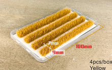 Load image into Gallery viewer, 4pcs Miniature Grass Strips 9mm, Model Railway Scenery, DIY Diorama