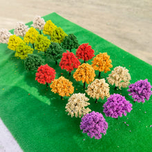 Load image into Gallery viewer, 50 pcs 5cm Miniature Flowering Tree Models N HO Scale Railway Layout Accessories DIY Landscape Dollhouse Terrarium Diorama Craft Supplies