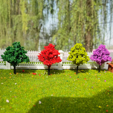 Load image into Gallery viewer, 50 pcs 5cm Miniature Flowering Tree Models N HO Scale Railway Layout Accessories DIY Landscape Dollhouse Terrarium Diorama Craft Supplies