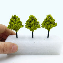 Load image into Gallery viewer, 50 pcs 5cm Miniature Flowering Tree Models N HO Scale Railway Layout Accessories DIY Landscape Dollhouse Terrarium Diorama Craft Supplies