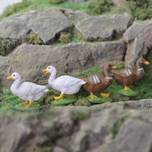 Load image into Gallery viewer, Miniature Duck & Goose Figures 1:43 O Scale Farm Animals for Model Railway Dioramas (14pcs)