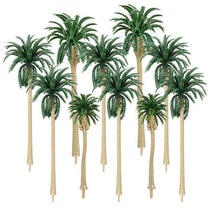 Load image into Gallery viewer, 15 pcs 7-16cm Mixed Miniature Coconut Palm Tree Models Train Railway Accessories Fairy Garden Landscape Terrarium Diorama Craft Supplies