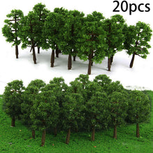 Load image into Gallery viewer, 20 pcs Miniature Green Trees 8cm Models Train Railway Accessories Forest Fairy Garden Landscape Terrarium Diorama Craft Supplies