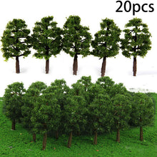 Load image into Gallery viewer, 20 pcs Miniature Green Trees 8cm Models Train Railway Accessories Forest Fairy Garden Landscape Terrarium Diorama Craft Supplies
