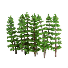 Load image into Gallery viewer, 10 pcs 9cm Miniature Green Pine Trees Models Train Railway Accessories Forest Fairy Garden Landscape Terrarium Diorama Craft Supplies