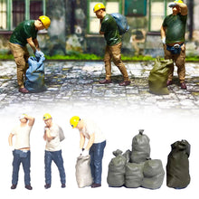Load image into Gallery viewer, Miniature Carrier Worker Are Carrying Sack Scene 1:64 Handpaint Figure Models Toys Landscape Layout Scene Accessories Diorama Supplies