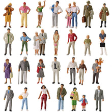 Load image into Gallery viewer, 30 pcs Miniature Train Passenger Standing People Painted Figures O Scale 1:43 Model Layout Scence Accessories Diorama Supplies