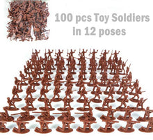 Load image into Gallery viewer, 100 pcs Classic WWII Mini Military Plastic Toy Soldiers Army Men Figures 12 Poses (Choose Color)
