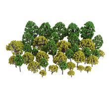 Load image into Gallery viewer, 40 pcs Miniature Mixed Green Trees Models HO N Z Scale Train Railway Accessories Forest Fairy Garden Landscape Terrarium Diorama Craft Supplies