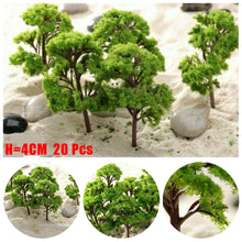 Load image into Gallery viewer, 20 pcs 4cm Miniature Tree Models Train Railway Accessories Forest Fairy Garden Landscape Terrarium Diorama Craft Supplies
