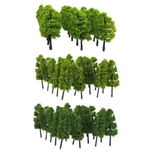 Load image into Gallery viewer, 40 pcs Miniature Green Tree Models HO Z Sacle Train Railway Accessories Forest Fairy Garden Landscape Terrarium Diorama Craft Supplies