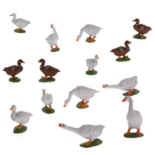 Load image into Gallery viewer, 14 pcs Miniature Duck Goose Farm Animal 1:43 Figures O Scale Models Toys Landscape Garden Scenery Layout Scene Accessories Diorama Supplies