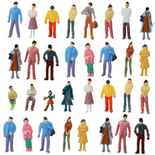 Load image into Gallery viewer, 100Pcs 1:100/150/200/HO/N Scale Model Miniature Train Passenger People Painted Figures Layout Scence Accessories Diorama Supplies
