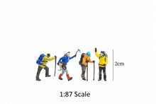Load image into Gallery viewer, Miniature Mountain Hiking & Ice Climbing Figures 1:87 Scale Model Scenery Supplies