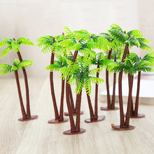 Load image into Gallery viewer, 10 pcs 13cm Miniature Coconut Palm Tree Models Train Railway Accessories Forest Fairy Garden Landscape Terrarium Diorama Craft Supplies